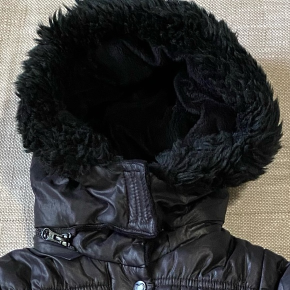 London Fog Girls Black Puffy Hooded Fleece Lined Winter Coat-Sz-3T - Picture 2 of 16
